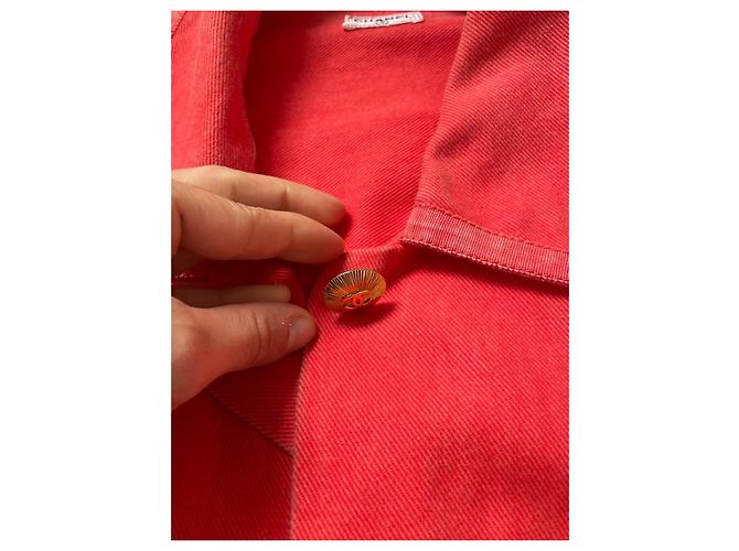 Chaqueta Chanel Rojo Coral Algodón Roja - vista 6