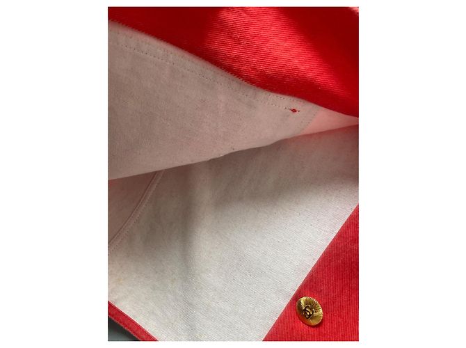 Chaqueta Chanel Rojo Coral Algodón Roja - vista 7