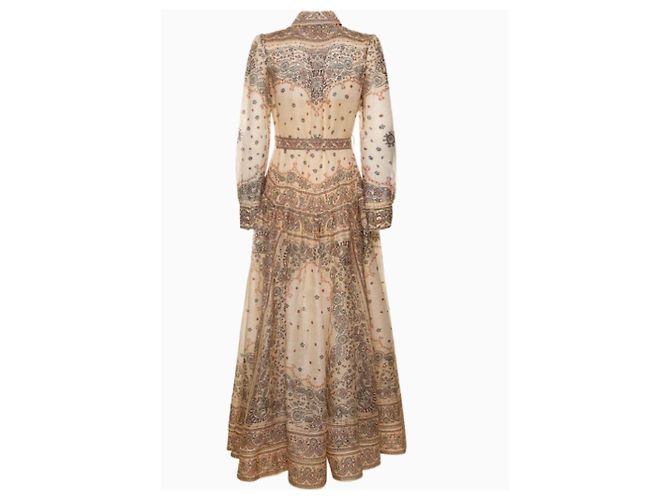 Zimmermann Matchmaker Kleid Beige Seide Leinen - Ansicht 2