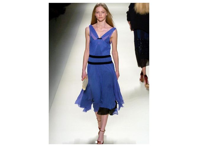Vestido Chloé Mousseline Indigo de seda Azul - vista 2