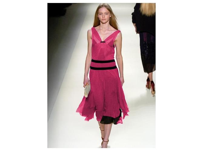 Chloé Himbeer-Chiffonkleid Pink - Ansicht 2
