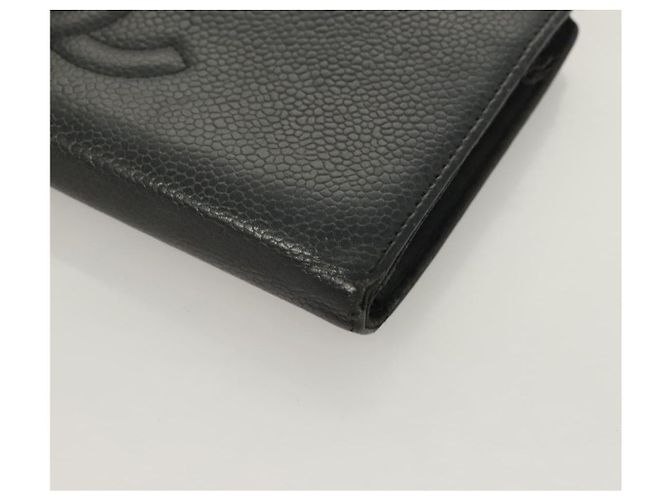 CHANEL Portafoglio Lungo Pelle Caviar Nero Oro CC Auth bs27231 D'oro - vista 14
