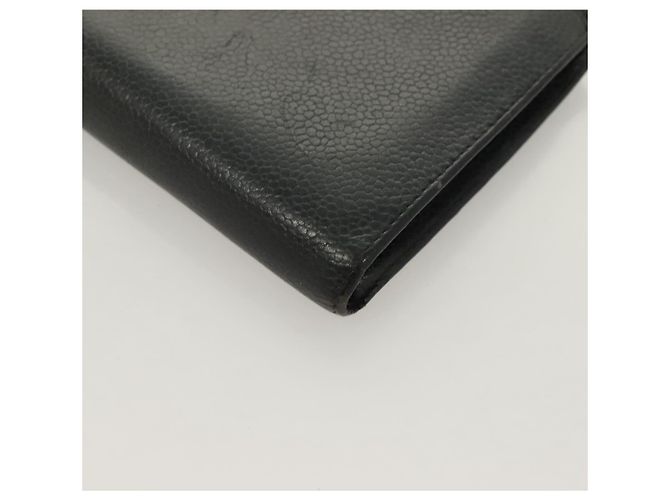 CHANEL Portafoglio Lungo Pelle Caviar Nero Oro CC Auth bs27231 D'oro - vista 16