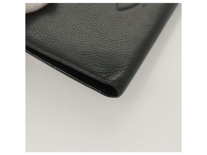 CHANEL Portafoglio Lungo Pelle Caviar Nero Oro CC Auth bs27231 D'oro - vista 7