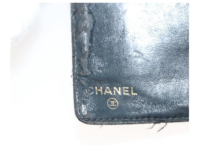 CHANEL Portafoglio Lungo Pelle Caviar Nero Oro CC Auth bs27231 D'oro - vista 9