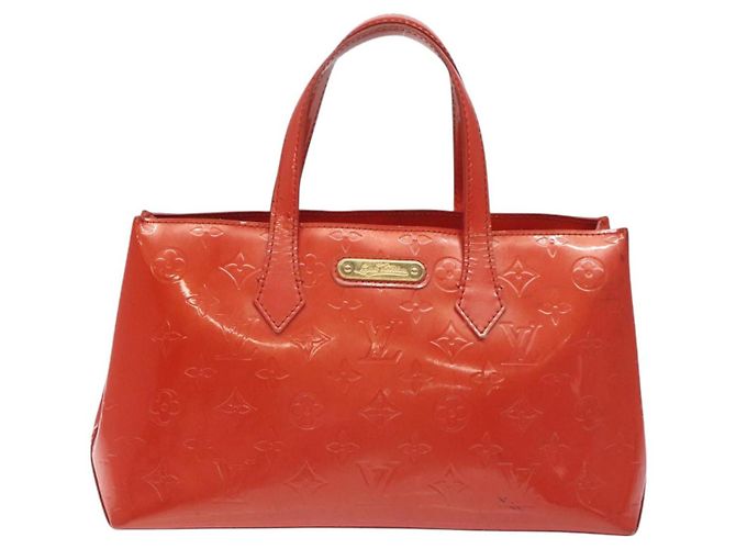 LOUIS VUITTON Borsa Wilshire PM Monogram Vernis Arancione Tramonto M93644 Auth 130399 - vista 13