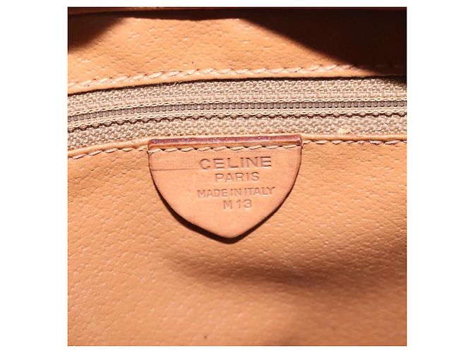 Céline Borsa a spalla in tela Macadam CELINE PVC marrone oro Auth 130361 D'oro - vista 12