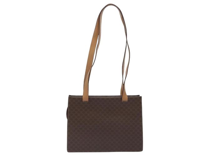 Céline Borsa a spalla in tela Macadam CELINE PVC marrone oro Auth 130361 D'oro - vista 2