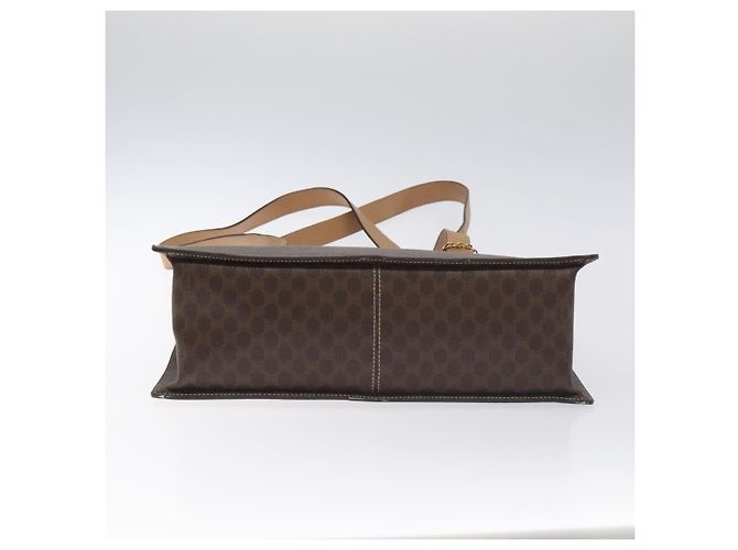 Céline Borsa a spalla in tela Macadam CELINE PVC marrone oro Auth 130361 D'oro - vista 5