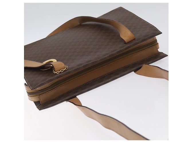 Céline Borsa a spalla in tela Macadam CELINE PVC marrone oro Auth 130361 D'oro - vista 6