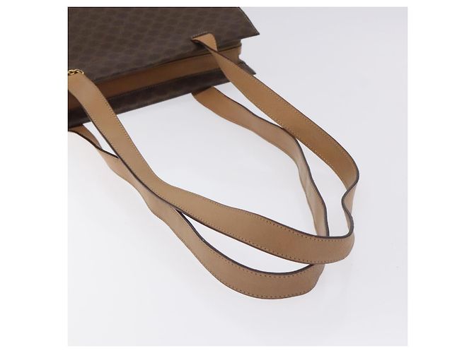 Céline Borsa a spalla in tela Macadam CELINE PVC marrone oro Auth 130361 D'oro - vista 7
