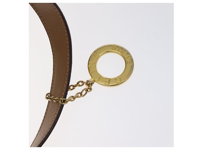 Céline Borsa a spalla in tela Macadam CELINE PVC marrone oro Auth 130361 D'oro - vista 9