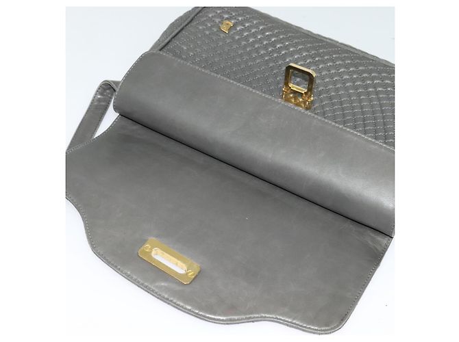 BALLY Borsa a Spalla in Pelle Grigia Dorata Auth bs27172 Marrone D'oro - vista 18