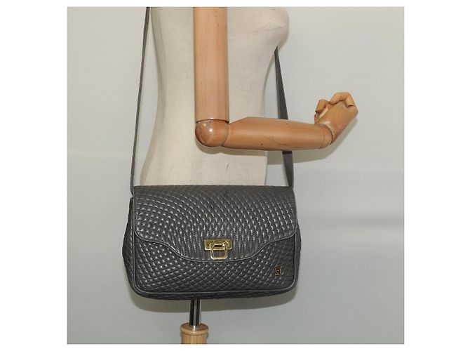 BALLY Borsa a Spalla in Pelle Grigia Dorata Auth bs27172 Marrone D'oro - vista 23