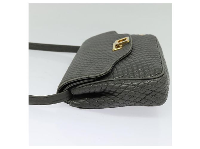 BALLY Borsa a Spalla in Pelle Grigia Dorata Auth bs27172 Marrone D'oro - vista 3