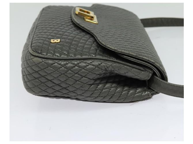 BALLY Borsa a Spalla in Pelle Grigia Dorata Auth bs27172 Marrone D'oro - vista 4