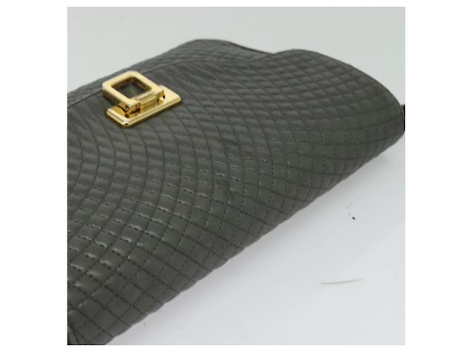 BALLY Borsa a Spalla in Pelle Grigia Dorata Auth bs27172 Marrone D'oro - vista 6