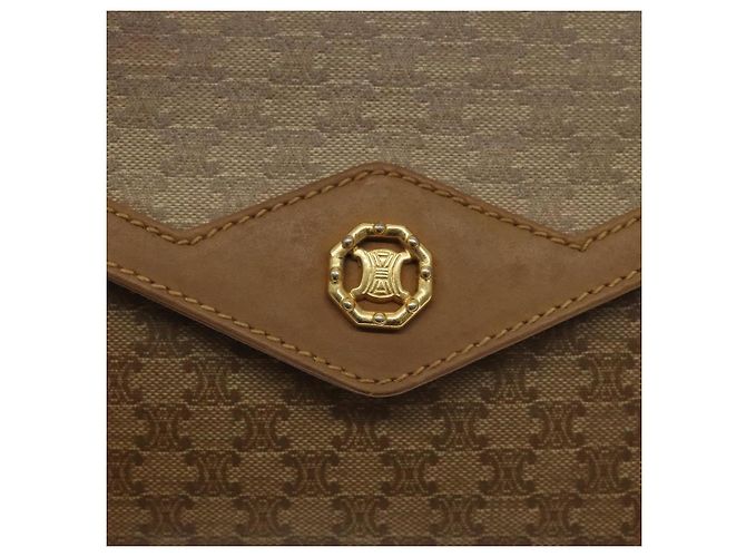Céline Borsa a spalla in tela Macadam CELINE marrone oro Auth BA3592 D'oro - vista 17