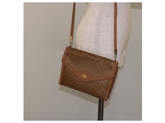 Céline Borsa a spalla in tela Macadam CELINE marrone oro Auth BA3592 D'oro - vista 22