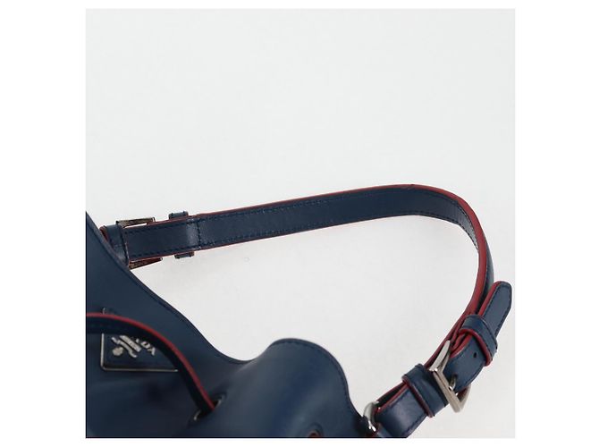 Borsa a Spalla PRADA in Pelle Blu Argento Autentica 127875V - vista 14