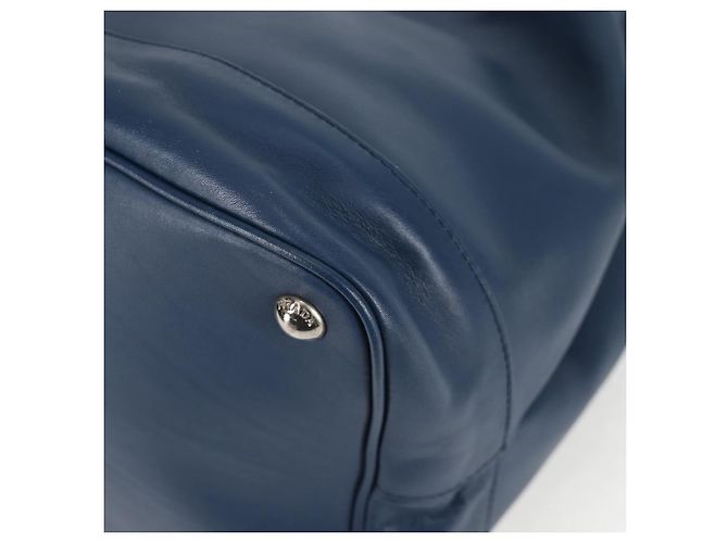 Borsa a Spalla PRADA in Pelle Blu Argento Autentica 127875V - vista 15