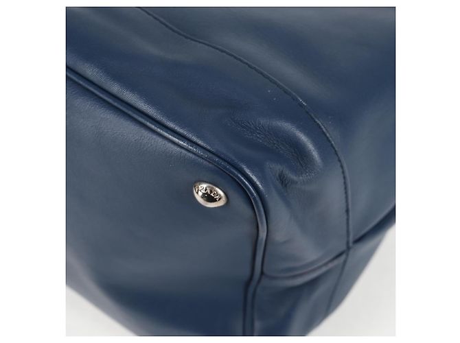 Borsa a Spalla PRADA in Pelle Blu Argento Autentica 127875V - vista 17
