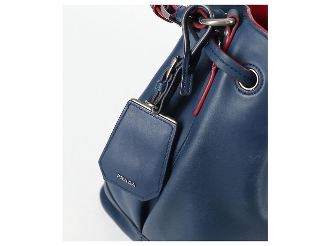 Borsa a Spalla PRADA in Pelle Blu Argento Autentica 127875V - vista 18