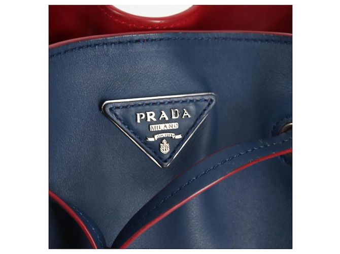 Borsa a Spalla PRADA in Pelle Blu Argento Autentica 127875V - vista 19