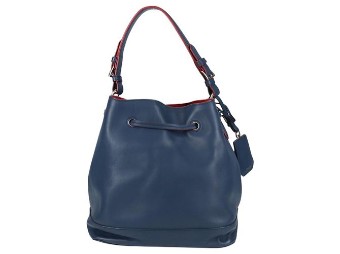 Borsa a Spalla PRADA in Pelle Blu Argento Autentica 127875V - vista 2