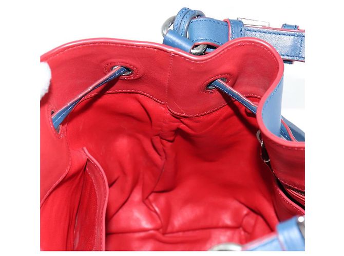 Borsa a Spalla PRADA in Pelle Blu Argento Autentica 127875V - vista 21
