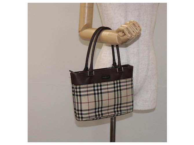 BURBERRY Nova Check Handtasche aus Canvas Beige Auth BA3554 - Ansicht 21