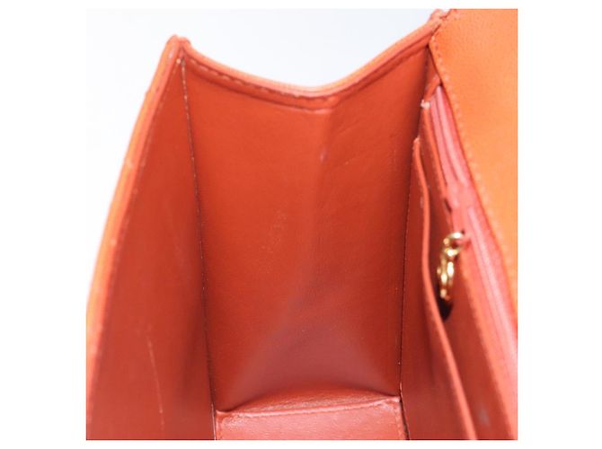 CHANEL Borsa Matelassé Pelle Caviar Marrone Oro CC Auth 130197 D'oro - vista 20