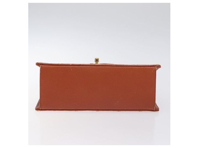 CHANEL Borsa Matelassé Pelle Caviar Marrone Oro CC Auth 130197 D'oro - vista 5