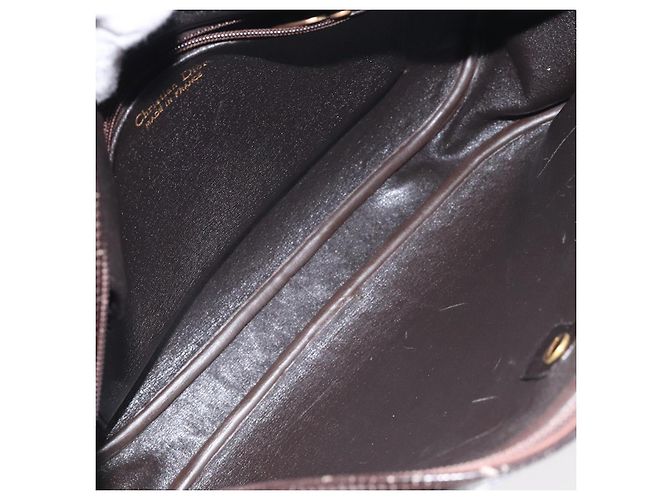 Borsa a spalla in tela Trotter Christian Dior marrone oro Auth 130411 D'oro - vista 11