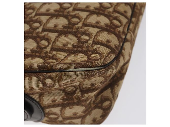 Borsa a spalla in tela Trotter Christian Dior marrone oro Auth 130411 D'oro - vista 14
