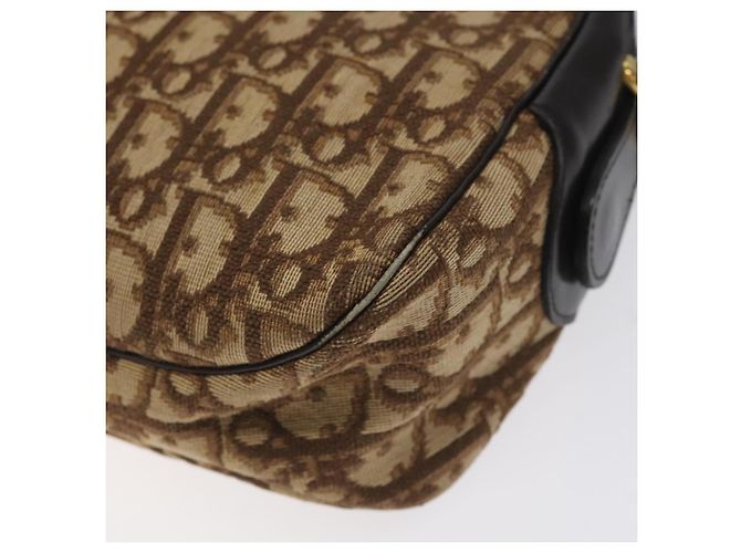 Borsa a spalla in tela Trotter Christian Dior marrone oro Auth 130411 D'oro - vista 15