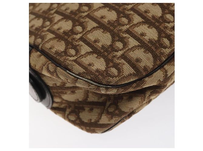 Borsa a spalla in tela Trotter Christian Dior marrone oro Auth 130411 D'oro - vista 16
