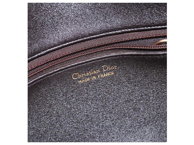 Borsa a spalla in tela Trotter Christian Dior marrone oro Auth 130411 D'oro - vista 18