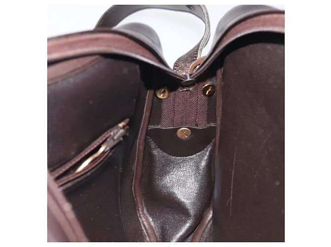 Borsa a spalla in tela Trotter Christian Dior marrone oro Auth 130411 D'oro - vista 19