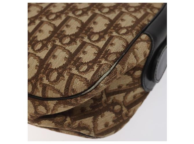 Borsa a spalla in tela Trotter Christian Dior marrone oro Auth 130411 D'oro - vista 9