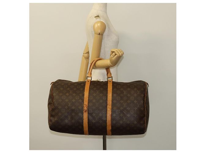 LOUIS VUITTON Monogram Keepall 55 Borsa Boston M41424 LV Auth 128652 Monogramma - vista 21