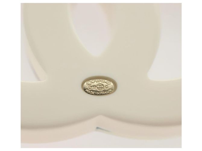 Spilla in plastica CHANEL COCO Mark con strass bianchi CC Auth BA3099 Bianco - vista 5