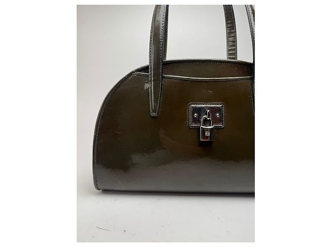 Vintage Loewe Patentasche grün - Ansicht 3