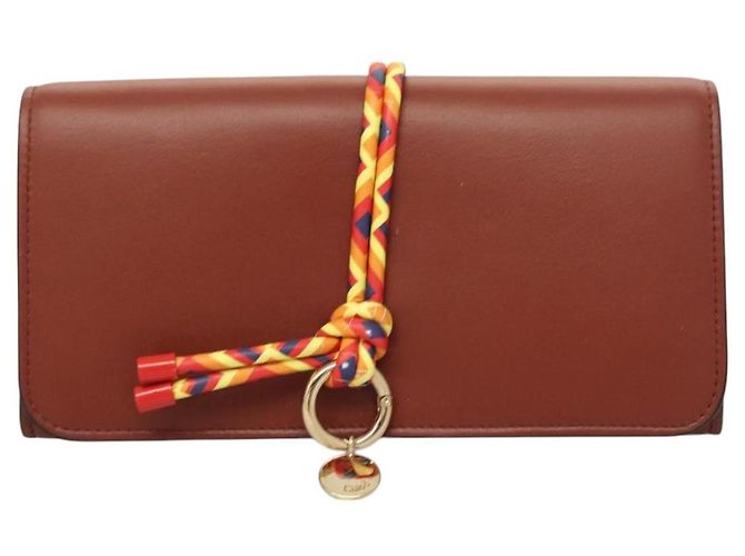 Chloé Portafoglio in Pelle Marrone Oro Auth 127898V D'oro - vista 13
