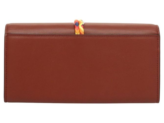 Chloé Portafoglio in Pelle Marrone Oro Auth 127898V D'oro - vista 2