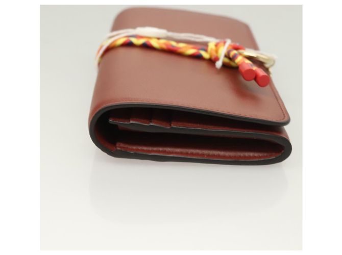 Chloé Portafoglio in Pelle Marrone Oro Auth 127898V D'oro - vista 3
