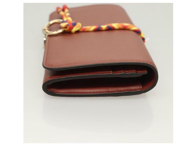 Chloé Portafoglio in Pelle Marrone Oro Auth 127898V D'oro - vista 4