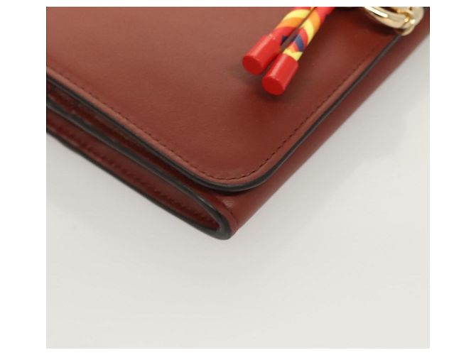 Chloé Portafoglio in Pelle Marrone Oro Auth 127898V D'oro - vista 7