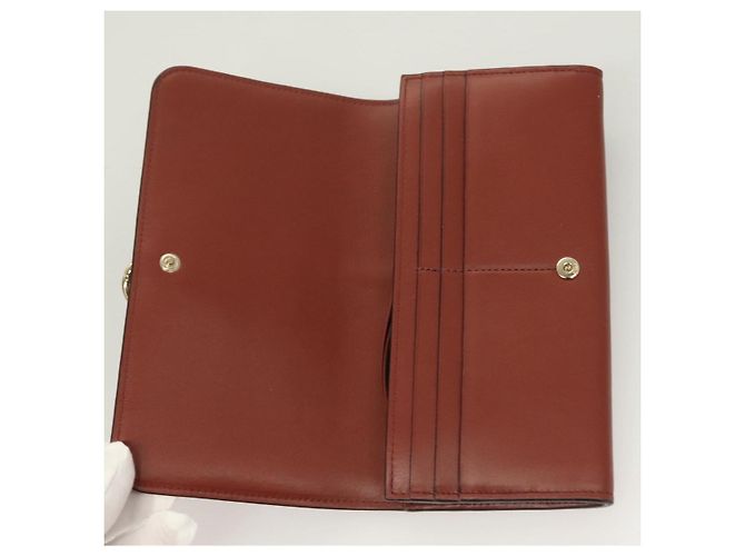 Chloé Portafoglio in Pelle Marrone Oro Auth 127898V D'oro - vista 9