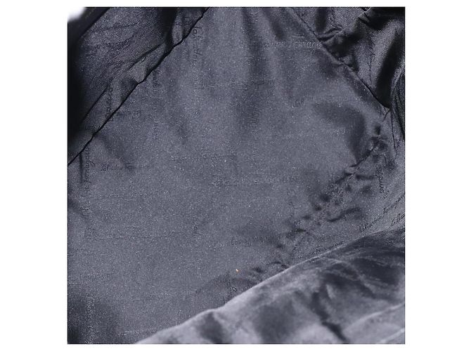 Borsa a spalla Salvatore Ferragamo in tela nera e oro Auth BA3569 Nero D'oro - vista 11